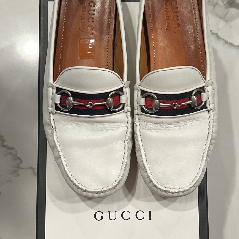 mens white gucci loafers